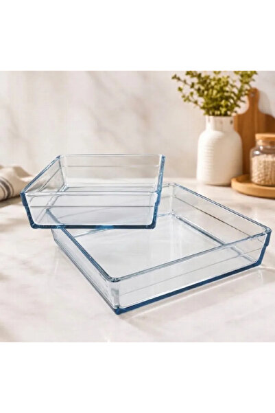 Paşabahçe Set of 2 square yena oven trays, Borcam Premium, quantity 4.1 liter...