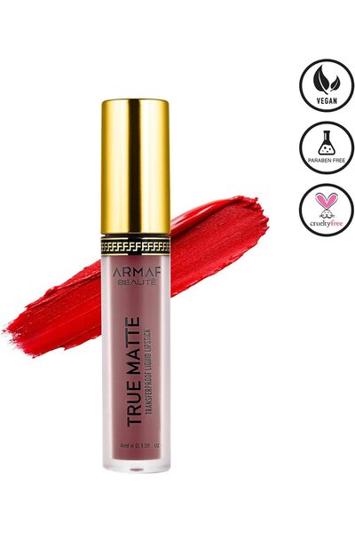 Armaf Beauté True Matte Liquid Lipstick - Long Lasting Lipstick, Red Berry, 4...