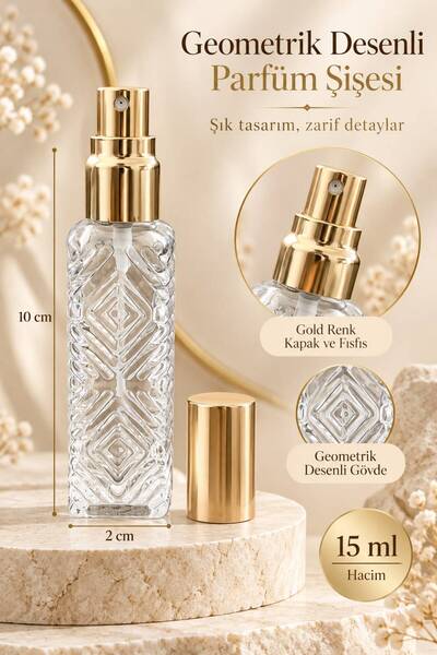 wappa Geometrik Desen Parfüm Şişesi, 15 ML Doldurulabilir Parfüm Şişesi, Boş ...