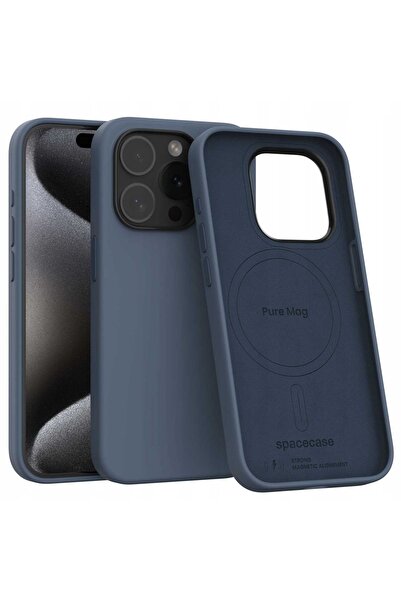 spacecase Pure Mag iPhone 15 Pro albastru închis