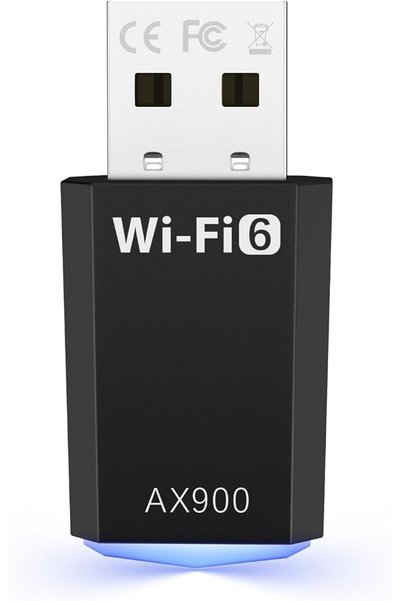 KASTWAVE محول واي فاي 6 للكمبيوتر، دونجل شبكة لاسلكية USB 3.0 طراز AX900، ثنا...