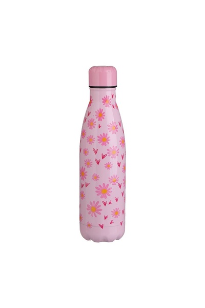 OEM Sticlă Termos din Inox Roz cu Model Floral 500 ml