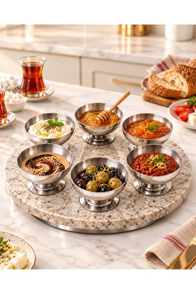 Artemia Home طقم من 6 قطع من أوعية تقديم الوجبات الخفيفة والصلصات والمربى والفطور مصنوعة من الفولاذ المقاوم للصدأ