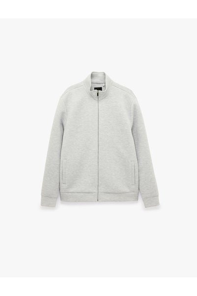 Koton Scuba Fabric Long Sleeve Zippered Jacket with Pockets
