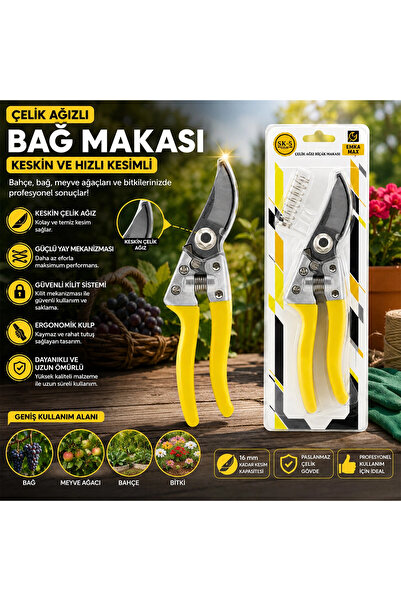 KÜÇÜK HAZİNE Çelik Ağızlı Bağ Makas (5580)