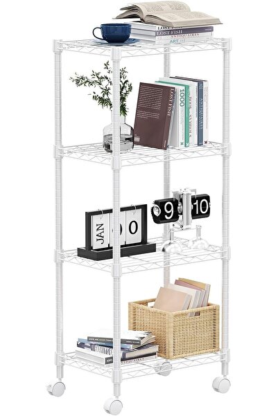 GENERAL MZG 4-Shelf Adjustable Heavy-Duty Steel Wire Rack, Adjustable Storage...
