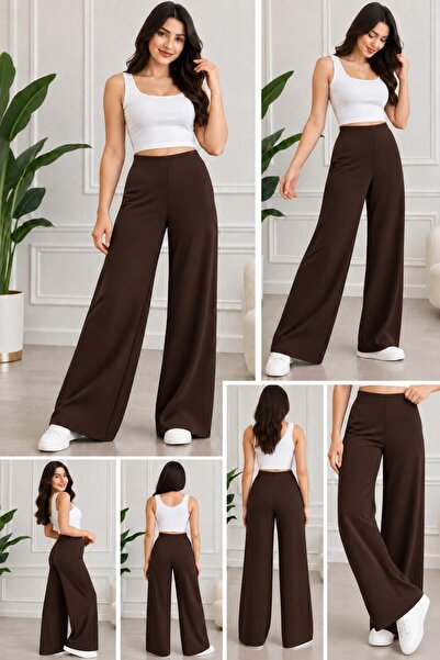 Umay moda 59 Kadın Yüksek Bel- Palazzo Pantolon- Oysh Kumaş- Bol Paça- Şık Ra...