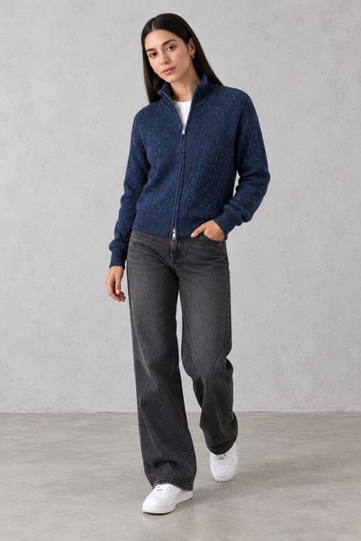 Lavinza Nopeli Hakim Yaka Wool Cardigan