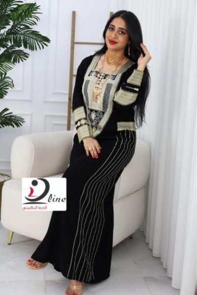 platinum line Aseeri Royal Crepe Galabiya