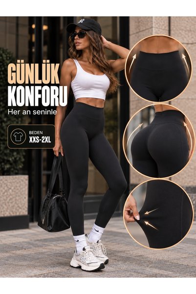 mrcans Women's High Waist Black Leggings, Body-Hugging, Stretchy Fabric, Daily Use, Comfortable Leggings, Copy