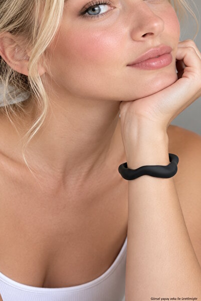 CAŞ DEKORASYON Black Color Bone Mica Bracelet