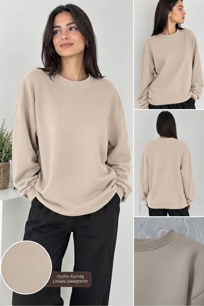 Umay moda 59 سويت شيرت نسائي ذو ملمس ناعم - قماش مزدوج الوجه