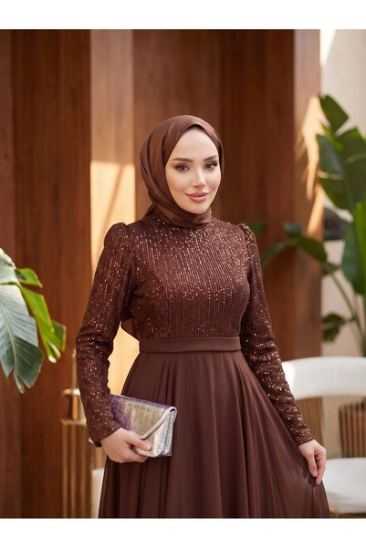 VAIMONI MODA Candan Pullu Tesettür Abiye