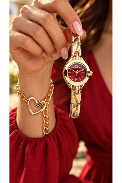 Bonicce Stylish Boxed, Mini Case, Yellow Color Cord, Red Dial Women's Wristwa...