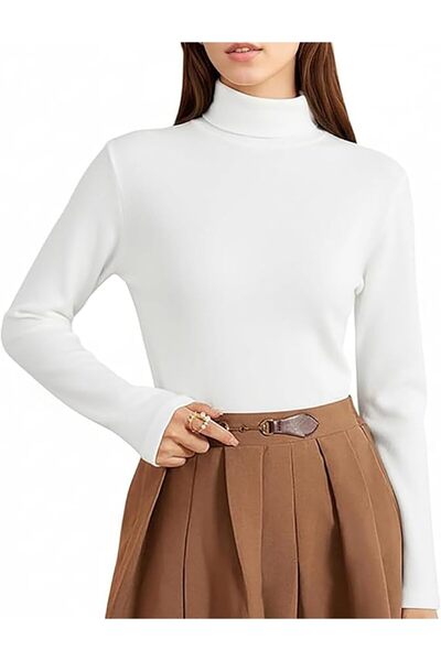 BananaHome Women Thermal Mock Turtleneck Tops Long Sleeve Shirts Fleece Lined...