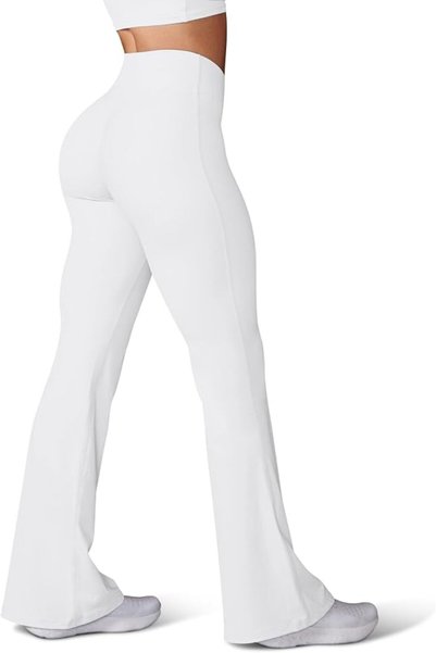 GENERAL HEGALY Women's Flare Yoga Pants - Crossover Flare Leggings Buttery So...