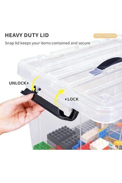 SKY TOUCH SKY-TOUCH Clear Storage Box,47L Plastic Storage Box,Stackable Storage Cube Organizing Container,with