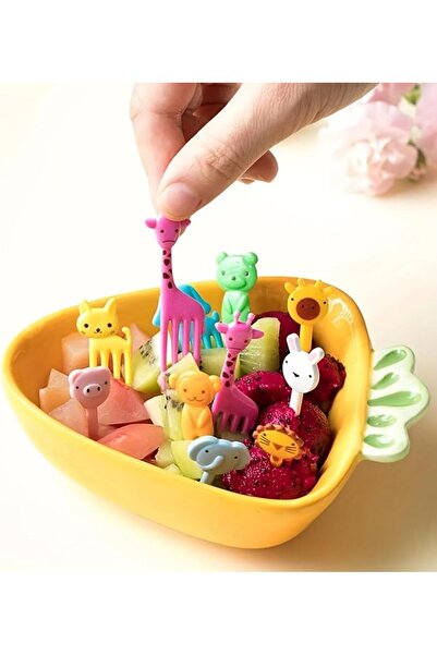 GENERAL 10 Pcs Food Fruit Fork Picks for Kids Cute Animals Bento Box Decor Fo...