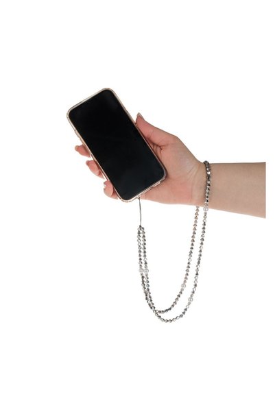 OEM Accesoriu Telefon Mobil Curelușă cu Mărgele Gri 38cm – Prindere Practică ...
