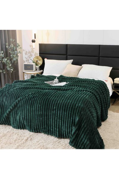 TOSKI Pătură Pufoasă Cocolino 200 × 230 cm,Verde Inchis