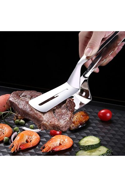 Generic 10 Inch Stainless Steel Spatula Tongs for Cooking, Grill, Bread, Stea...