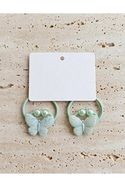 LİNACO Butterfly Figured Beaded Rubber Buckle - Flexible Girl's Buckle