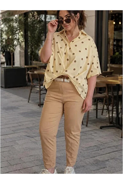 Glamorous Style Γυναικείο Βαμβακερό Πουά Πουκάμισο