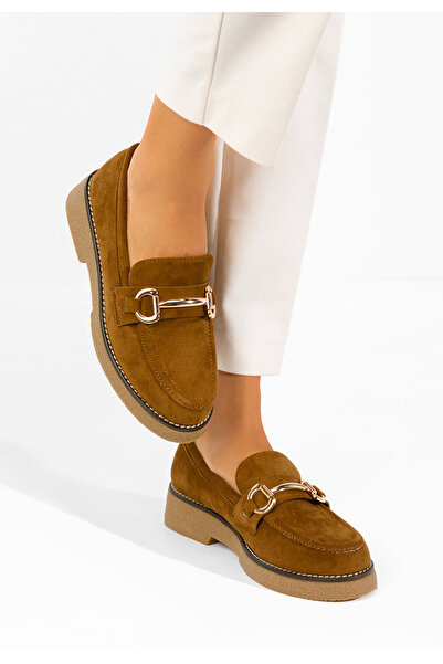 B T Shoes Дамски мокасини Флорика кафяви