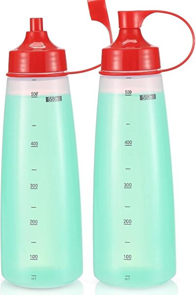 Yelajoy 2PCS 17oz Plastic Wide Mouth Condiment Squeeze Bottles, Leak Proof Co...
