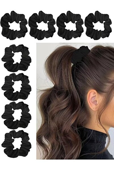 GENERAL 8Pcs Satin Hair Scrunchies, Soft Ponytail Holders, Gentle Hair Ties W...