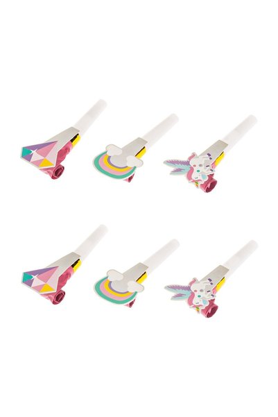 OEM Suflatori de Petrecere Unicorn Curcubeu - 6 buc.