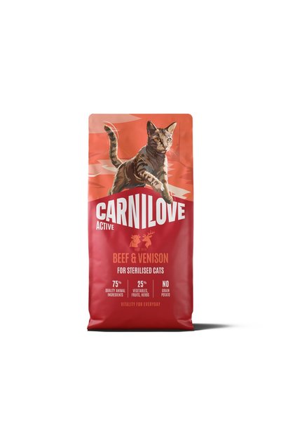 Carnilove Active Beef & Venison for Sterilised Adult All Breeds Dry Cat Food 2kg