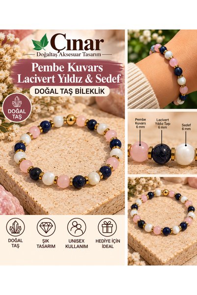 Generic Brand 6 mm Natural Stone Bracelet – Amethyst, Citrine, Labradorite, P...
