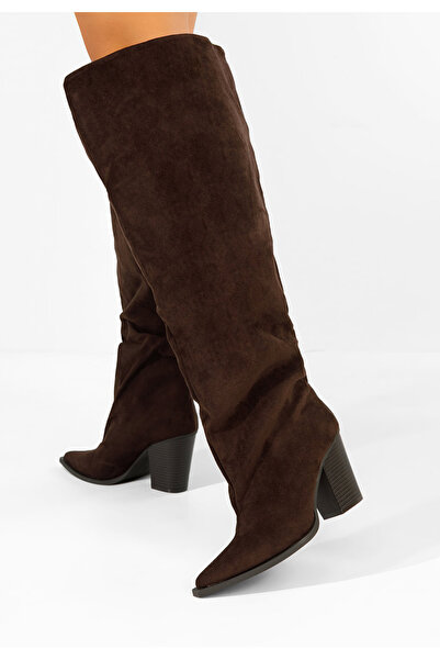 B T Shoes Cizme lungi peste genunchi Rozia maro