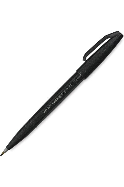 Pentel بنتل قلم تحديد برأس فرشاة فودي من ألياف مسامية مضغوطة لضربات مرنة مع ت...