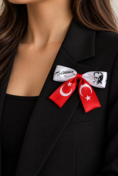 BeyzHal Atatürk İmzalı Ay Yıldızlı Kurdele Broş Yaka İğnesi 29 Ekim Cumhuriye...