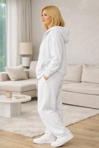 Oceanwear Baggy Tracksuit Set Hooded Cardigan Unisex Winter 3 Yarn 100% Cotton