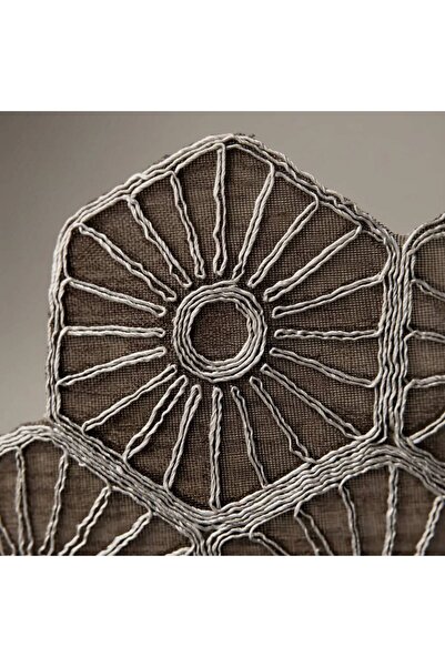 DNRYSL Decorative American Service Set of 6 Pieces 35X33 cm Textured Embroidered Supla Set