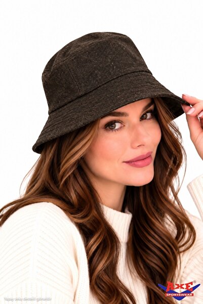 AXE SPORTSWEAR Brown Cashmere Bucket Hat Basic Bucket Fisherman Hat Casual St...