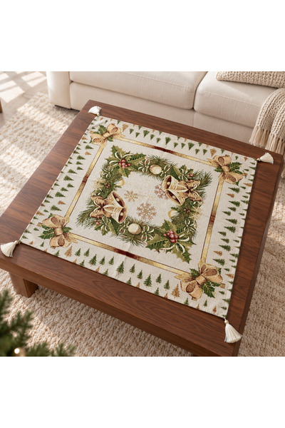 MYHOMEGOBLEN Goblen yılbaşı sehpa örtüsü 80x80