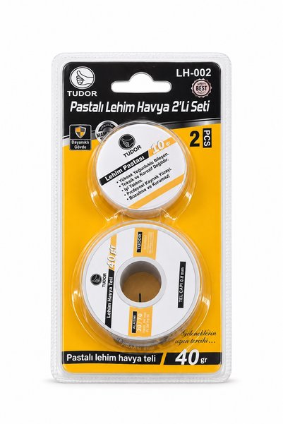 Başol TUDOR LH-002 Lehim Teli ve Lehim Pastası 2’li Set – 0,8 mm 40 g Tel + 1...