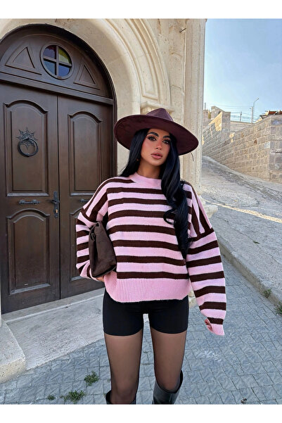kırmızı butiks Powder Miley Striped Oversize Sweater
