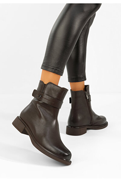 B T Shoes Ghete dama piele Ibarra maro