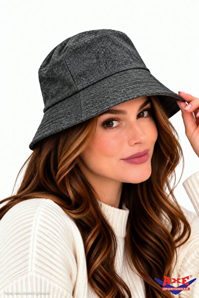 AXE SPORTSWEAR Dark Gray Cashmere Bucket Hat Basic Bucket Fisherman Hat Casua...