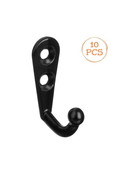 OEM Set 10 Cârlige Metalice Negre cu Șuruburi