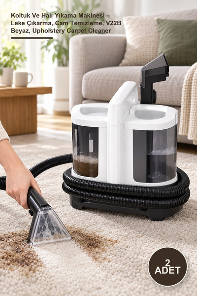 Yenilig 2 Adet Koltuk Ve Halı Yıkama Makinesi – Leke Çıkarma, Cam Temizleme, V22B Beyaz, Upholstery Carpet Cleaner
