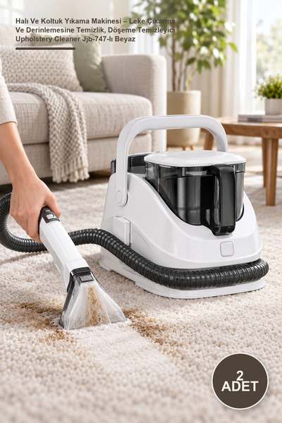 Yenilig 2 Adet Halı Ve Koltuk Yıkama Makinesi – Leke Çıkarma Ve Derinlemesine Temizlik, Döşeme Temizleyici Upholstery Cleaner Jjb-747-Iı Beyaz