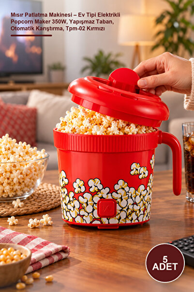 Yenilig 5 Pieces Popcorn Maker – Home Type Electric Popcorn Maker 350W, Non-S...