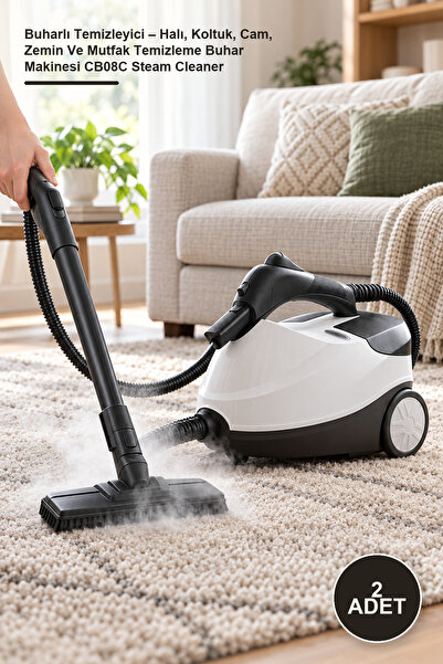 Yenilig 2 Adet Buharlı Temizleyici – Halı, Koltuk, Cam, Zemin Ve Mutfak Temizleme Buhar Makinesi CB08C Steam Cleaner