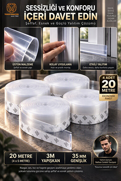 Transformacion 20 Meters Transparent Door Window Tape Wind Noise Blocker 3m A...